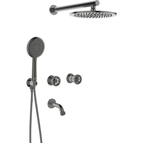 Grifo de baño y ducha empotrado con conjunto de ducha MURO Laveo