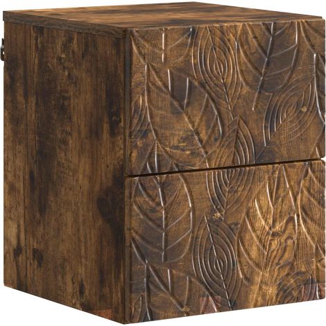 Wall-Mounted Bedside Cabinet Smoked Oak 34.5 x 33 x 40 cm vidaXL