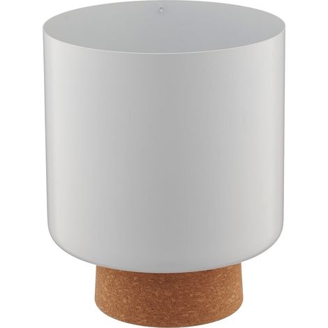 Gasper – Cache-pot CREATIV home à pied en liège – Blanc mat, métal et liège, Ø 14 x H 17,5 cm