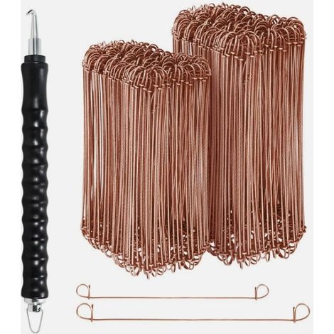 Torsadeuse + fil de fer recuit 1,0 x 100mm (500 pcs.) - Set de qualité torsadeuse fil de fer & fil de ligature - Fermeture de fil de fer Fil de fer à œillet (1/5)