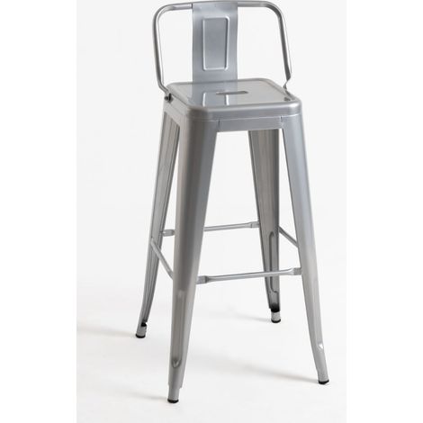 Taburetes Altos - Taburete Torix Respaldo - Gris metalizado (1/5)