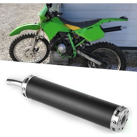 Silenciador de acero inoxidable de 20 mm para motocicletas de 2 tiempos - Pieza negra modificada (1/2)