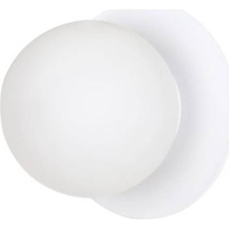 Applique 1 Luce Minerva In Acciaio Bianco E Sfera In Vetro Opalino (1/5)