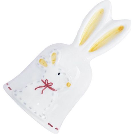 Clochettes à main en céramique en forme de lapin de Pâques, mignonnes et adaptées aux restaurants, 1 pièce par paquet. (1/5)