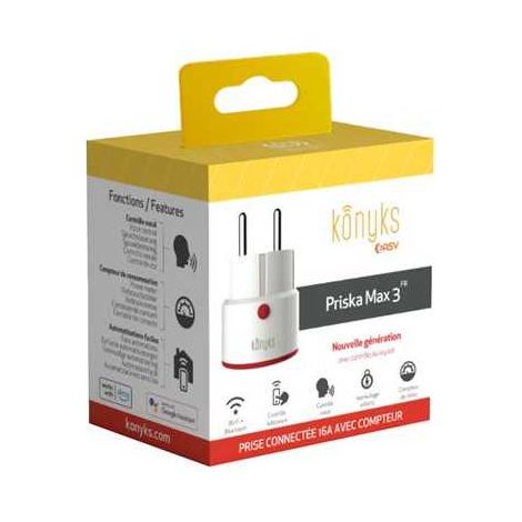 Prise connectée WiFi + Bluetooth Konyks Priska Max 4 FR 16A Blanc