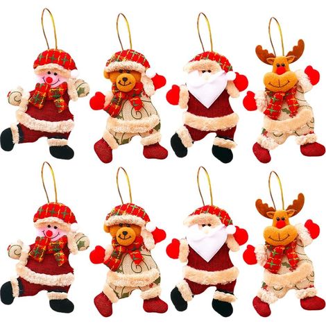 MINKUROW 8 Piezas Mini Colgante De Árbol De Navidad De Peluche, Muñeco De Navidad, Muñeco De Peluche, Colgante De Árbol De Navidad, Adornos De Árbol De Navidad, Decoración De Navidad (1/5)