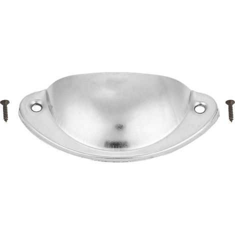 Metallener Schubladen-/Möbelknopf, antiker muschelförmiger Türgriff (silber)