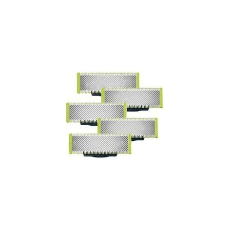 Confezione da 5 lame di ricambio per rasoi/rifinitori elettrici OneBlade, realizzate in resistente acciaio inossidabile, per rifinire, modellare e radere. Compatibili con i modelli OneBlade QP2520, QP