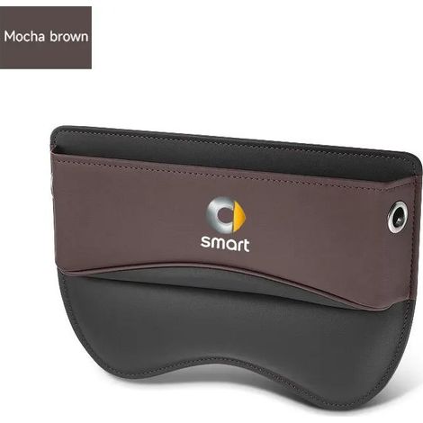 Poches de rangement pour l'espace entre les sièges de voiture (marron) en cuir, compatibles avec Smart Fortwo, Forfour 453, 451 et 450. (1/5)