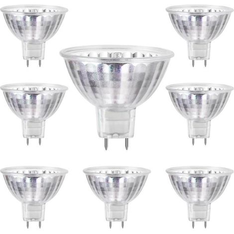 Ampoules Halogènes - MR16 - 12V 50W - Blanc Chaud - Dimmable - 8 Pièces (1/4)