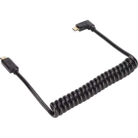 USB-C-zu-USB-C-Kabel 14K 60 Hz, 3 A Schnellladung, 10 Gbit/s, 1,2 m, spiralförmiges Federdesign, abgewinkelter Stecker auf geraden Stecker. (1/5)