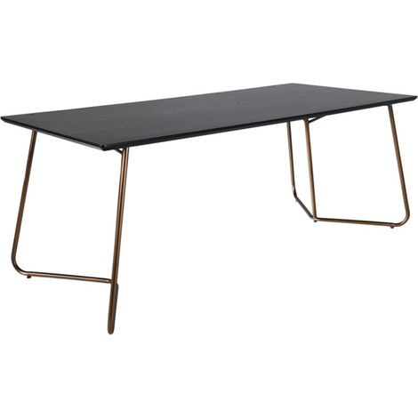 Table à Manger Design "Petra" 190cm Noir & Cuivre (1/5)