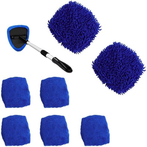 Kit nettoyage intérieur vitres voiture 7 pièces microfibre lavable et réutilisable (1/5)