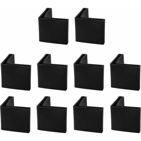 40mmx40mm Angle Fer Patin L Forme Plastique Jambe Cap Protecteur--Lefou Noir 10pcs (1/5)