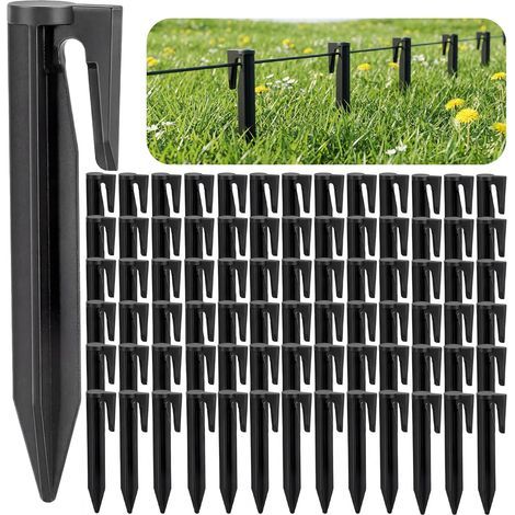 Piquet Fil Robot Tondeuse: Set de 200 Sardines de Fixation Piquets De Fixation pour Tondeuse Robot Cbles Périphériques Compatible avec Gardena Worx Bosch (1/5)