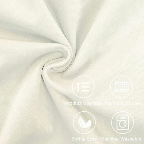 Housse De Coussin - 30x50 Cm - Velours Microfibre - Double Face Pompons - Fermeture Eclair Dissimulee - Lot De 2 (1/4)