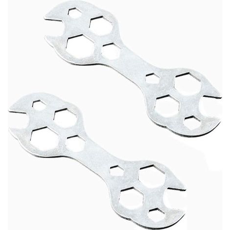 Lot de 2 outils réparation vélo, clé multifonction acier galvanisé, vis 8-17mm, entretien portable (1/5)
