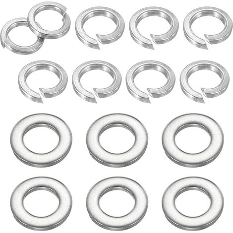 50pcs Rondelles Plates M8 Rondelles Grower M8 Ton Argenté (1/5)