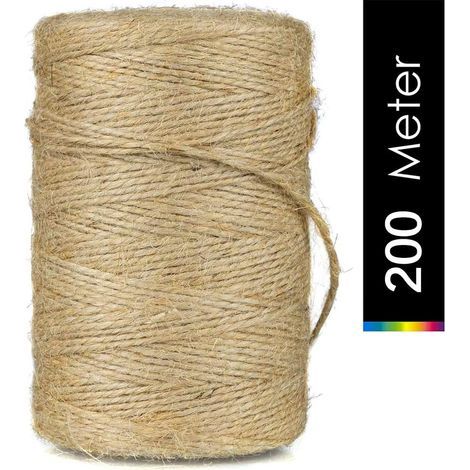 Corde de chanvre - Idéale pour le jardinage, la décoration, l'emballage de cadeaux et l'artisanat - 200 m x 2 mm (1/5)