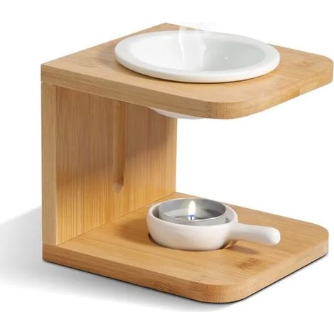 Brûleur Huiles Essentielles - Fondoir Cire Parfumée en Céramique - Bougeoir Chauffe-Plat Décoratif - 1 Pièce