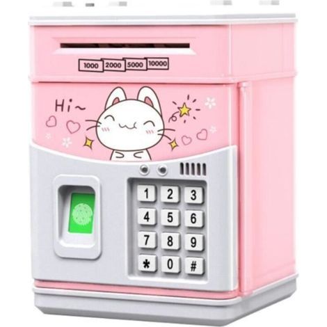 pair Tirelire électronique - Non spécifié - Chat Rose - Plastique - Rond - Pour Enfants