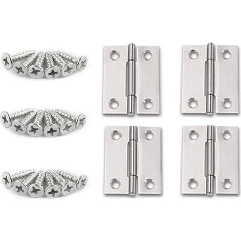 Bisagras de acero inoxidable para muebles, 38 x 30 x 1 mm (1,5 pulgadas), Juego de 4 para aplicaciones duraderas (1/5)
