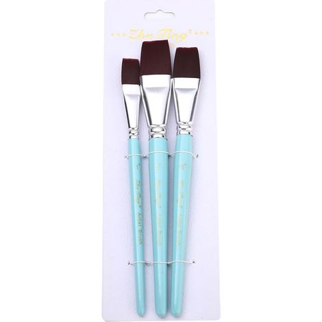 Set of 3 Flat Nylon Paintbrushes (1/5)