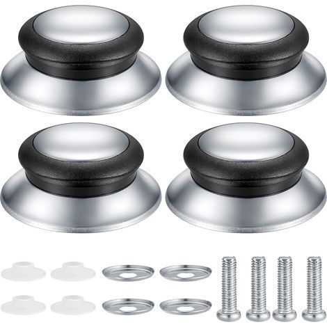Boutons de Couvercle de Casserole, 4 Pièces Boutons de Couvercle de Pot, Poignée Casserole Poêles Universelle de Cuisine en Acier Inoxydable Résistant (1/5)
