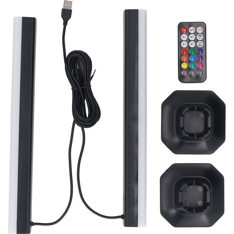 lampe de bureau-Barre LED RGB avec synchronisation musicale et contrôle intelligent - Compatible PC, TV, consoles (USB, détachable, variateur de couleur incl.) (1/4)