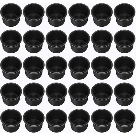 Lot de 30 mini bougeoirs (30 pièces, noirs), bougeoirs en métal, petits bougeoirs en métal, porte-bougies, petits chandeliers, décorations de table de Noël. (1/5)