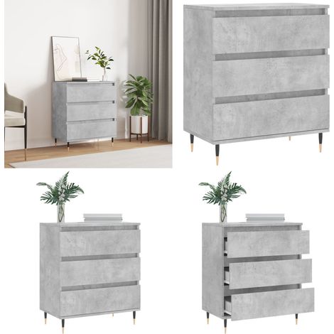Buffet Gris béton 60x35x70 cm Bois d'ingénierie - Rangement - Buffet gris béton (1/5)