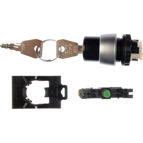 Interruptor de 2 posiciones, llave de 22 mm, negro, 1Z, antirretorno, ST22-SAA-10.