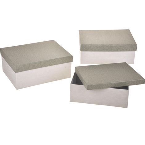 Set 3 Scatole Rettangolare 40x31x18 cm