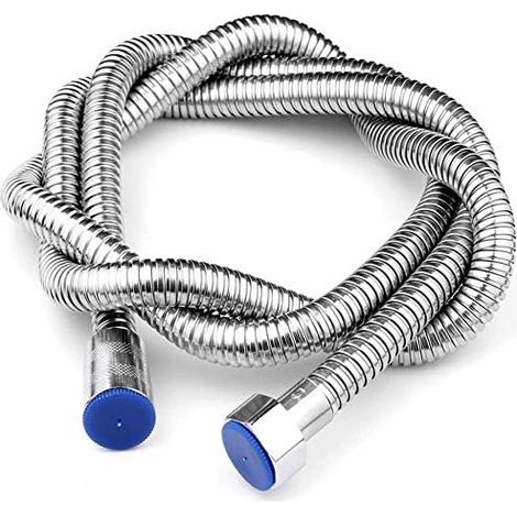 Hose De Douche - 2 M - Acier Inoxydable - Antitorsion - Anticorrosion - Pour Robinet Et Pompe À Douche - 1 Pièce (1/5)