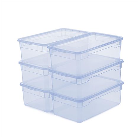 Rangement Chaussure Lot de 6 Boîtes de Rangement 5 L Bleues (1/5)