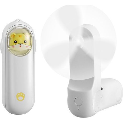 Ventilateur portable USB rechargeable sur batterie, ventilateur de bureau avec batterie externe (blanc) (1/5)