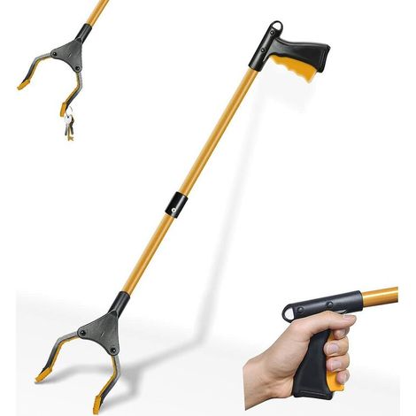 DEESSE SHOP - Outils de balayage en aluminium, pince pliante de 81 cm, longue pince télescopique en caoutchouc, pour déchets de jardin, ramassage des ordures (1/5)