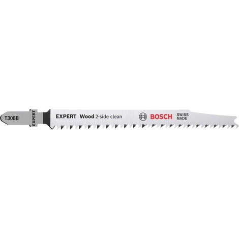 Bosch Accessories 2608900550 EXPERT ‘Wood 2-side clean’ T 308 B Stichsägeblatt, 3 Stück 3 St.