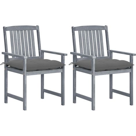 Chaises de metteur en scène avec coussins 2 pcs Gris Acacia (1/5)
