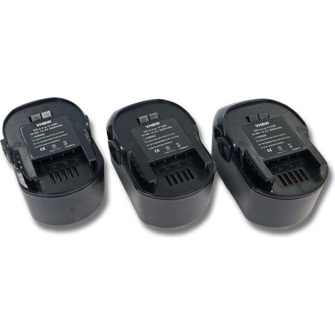 vhbw 3x batteria compatibile con AEG FL 14 utensile (3000 mAh, NiMH, 14,4 V)