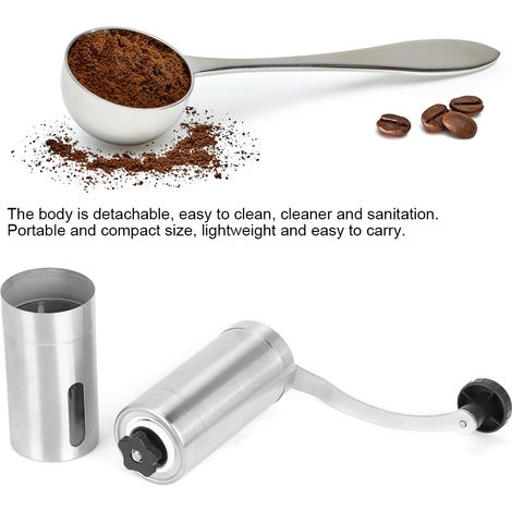 Moulin à café manuel portable en acier inoxydable, machine à moudre à manivelle, outil de cuisine (1/5)