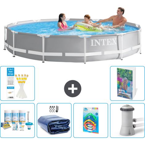 Prism Frame Pool Rund - 366x76 cm - 7-teilig S108