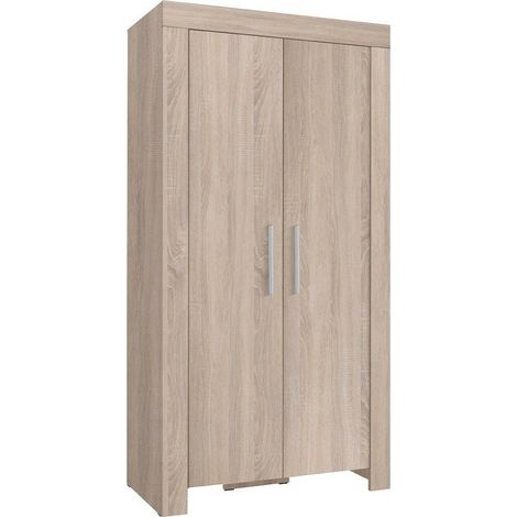 Armario Melfeli 100, Roble Sonoma, 201x100x61cm, Puertas de armario: Con bisagras, Número de estantes: 0 (1/4)