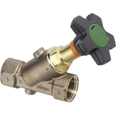 Viega Easytop vanne à siège incliné 756734 DN 25, Rp 2000 , bronze, pour support de compteur d&39eau