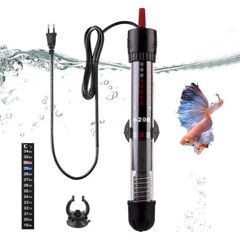 Calentador sumergible para acuario de 50 W, mini calentador ajustable para peceras y acuarios (60 L, 50 W) (1/5)