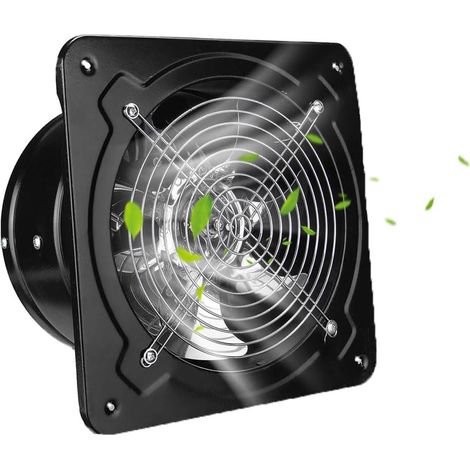 Abluftventilator, 8 Zoll, 500 CFM, wandmontierter Abluftventilator, Badezimmer, Dachboden, Küche, Fenster, Keller, Abluftventilator, 110 V, 80 W (8 Zoll, schwarz)