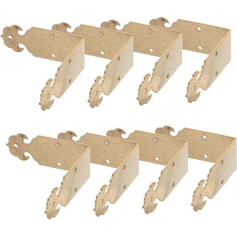 8 protège-coins décoratifs, laiton/bois, pour quincaillerie (1/5)