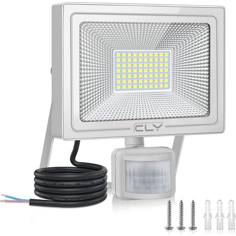 Projecteur Extérieur LED avec Détecteur de Mouvement 60W, Spot Extérieur 5200LM Éclairage Exterieur avec Detecteur 6500K Blanc Froid Lampe LED Détecteur de Mouvement IP66 pour Garage, Balcon