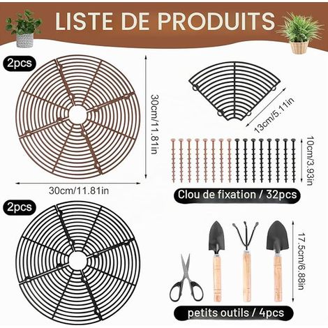 Grille Protection Plantes Chat Protection pour Pots Fleurs 30cm (1/4)