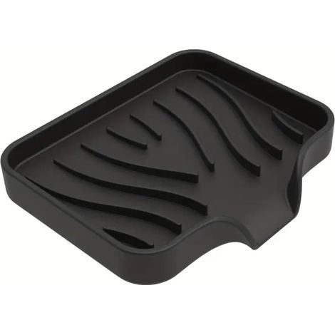 Soap dish, Silicone, Draining design, Anti-slip, Black, Bathroom (1/5)
